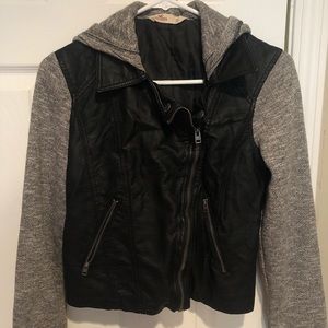 Hollister Leather/ Sweater Jacket